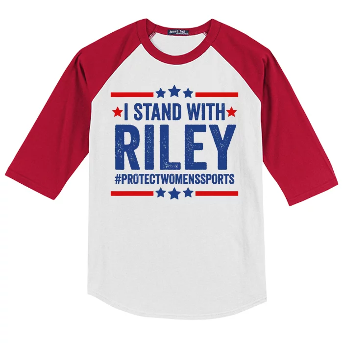 Protect Womens Sports I Stand With Riley Kids Colorblock Raglan Jersey