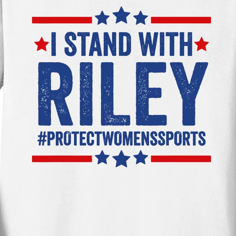 Protect Womens Sports I Stand With Riley Kids Long Sleeve Shirt