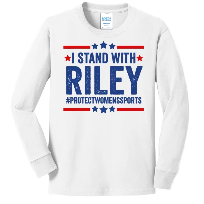 Protect Womens Sports I Stand With Riley Kids Long Sleeve Shirt