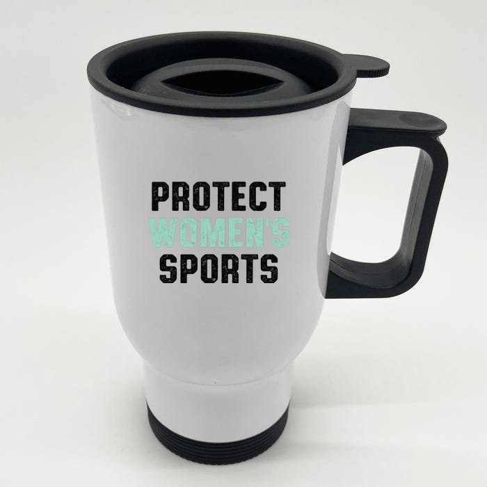 Protect Womens Sports Support Riley Gaines Front & Back Stainless Steel Travel Mug