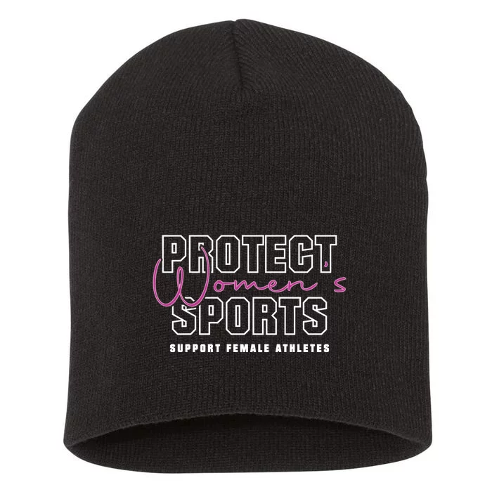 Protect Women Sports Support Female Athletes Short Acrylic Beanie