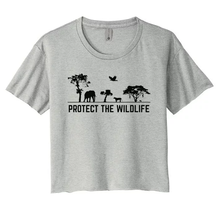 Protect Wildlife Safari Animal Conservancy Nature Earth Day Women's Crop Top Tee