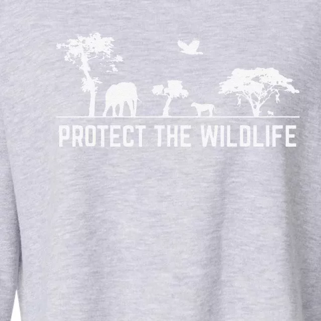 Protect Wildlife Safari Environment Conservancy Earth Day Cropped Pullover Crew