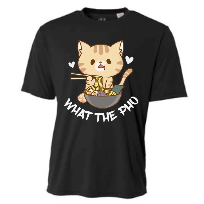 Pho What The Pho Cute Cat Vietnamese Food Pho Soup Ra Cooling Performance Crew T-Shirt