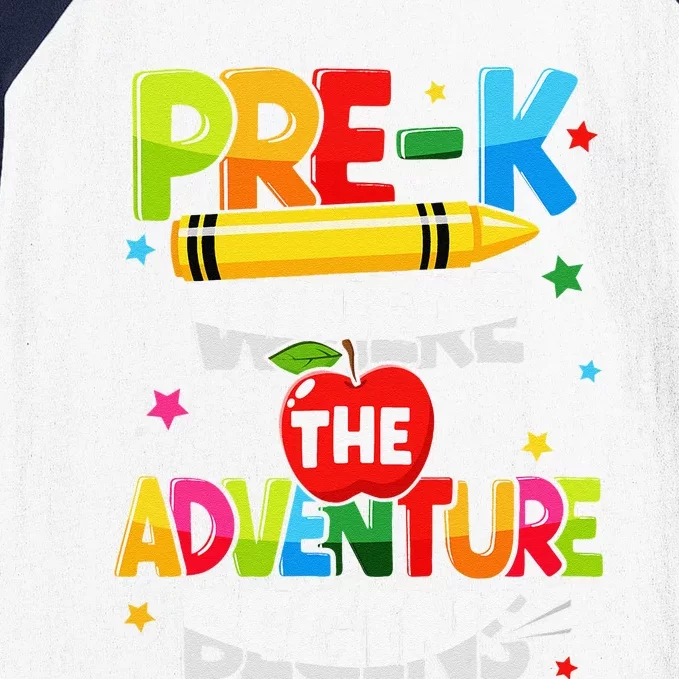 PreK Where The Adventure Begins Back To School Teacher Baseball Sleeve Shirt