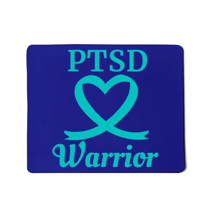 Ptsd Warrior Teal Heart Ribbon Gift Mousepad