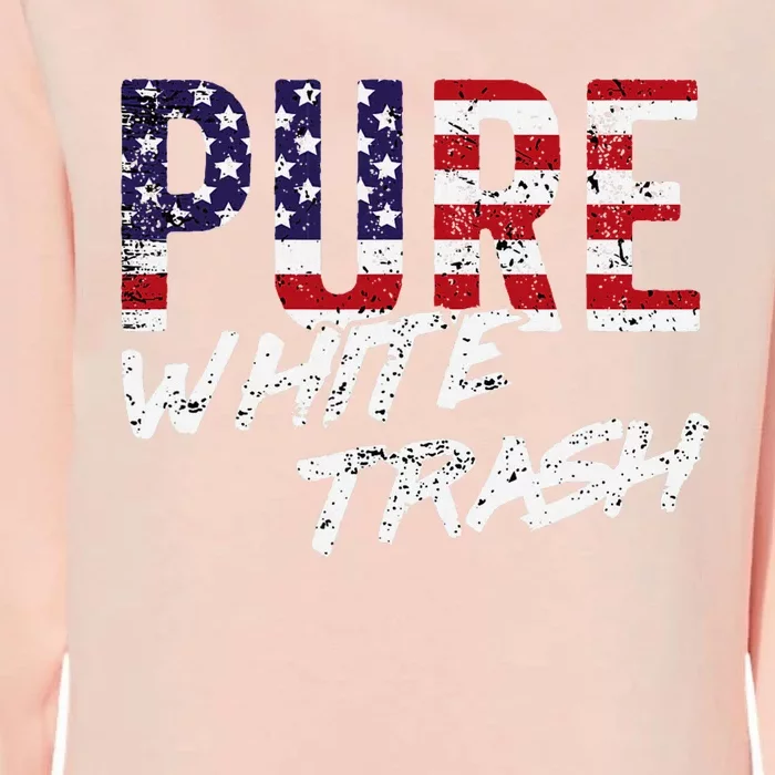 Pure White Trash Funny Redneck American Flag Womens California Wash Sweatshirt