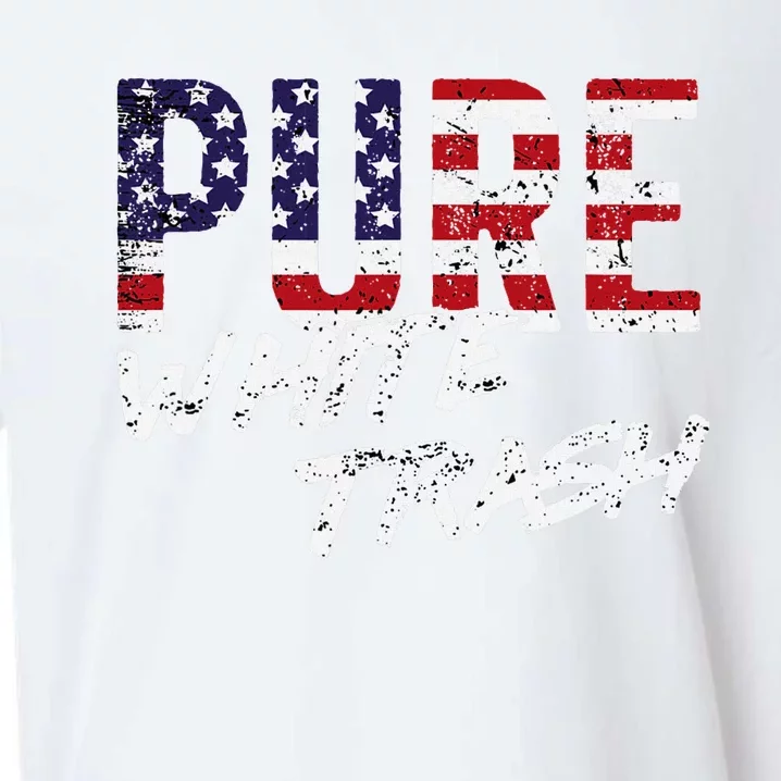 Pure White Trash Funny Redneck American Flag Sueded Cloud Jersey T-Shirt