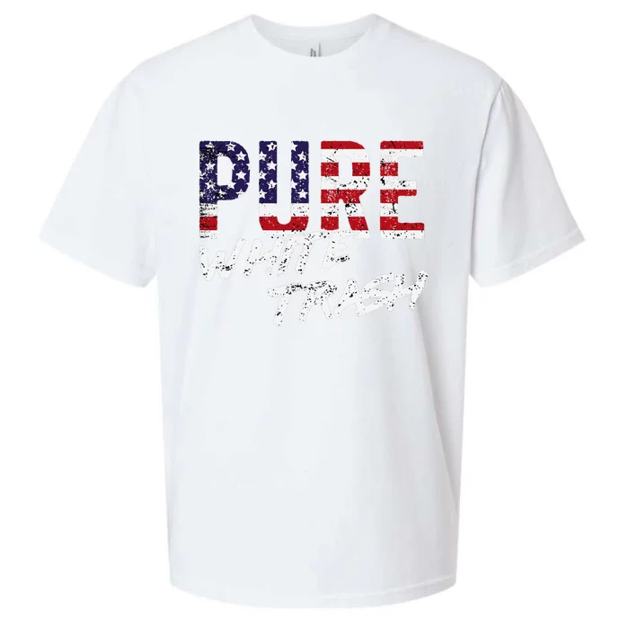 Pure White Trash Funny Redneck American Flag Sueded Cloud Jersey T-Shirt