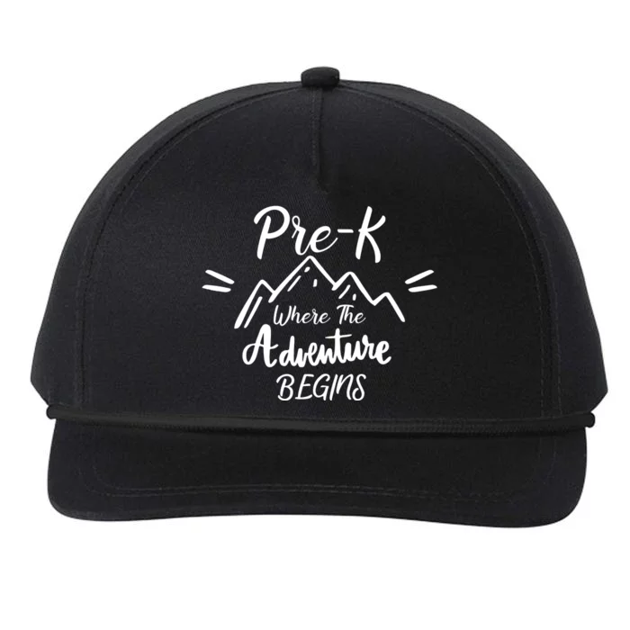 PreK Where The Adventure Begins Preschool Teacher Snapback Five-Panel Rope Hat