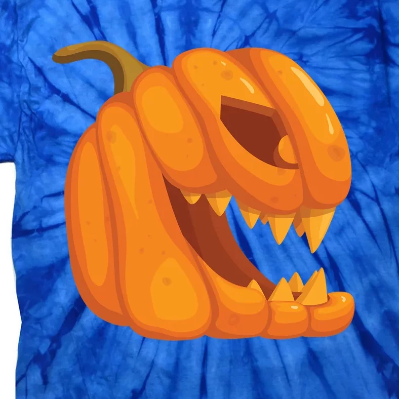 Pumpkin With Teeth Scary Face Halloween October 31St Gift Tie-Dye T-Shirt