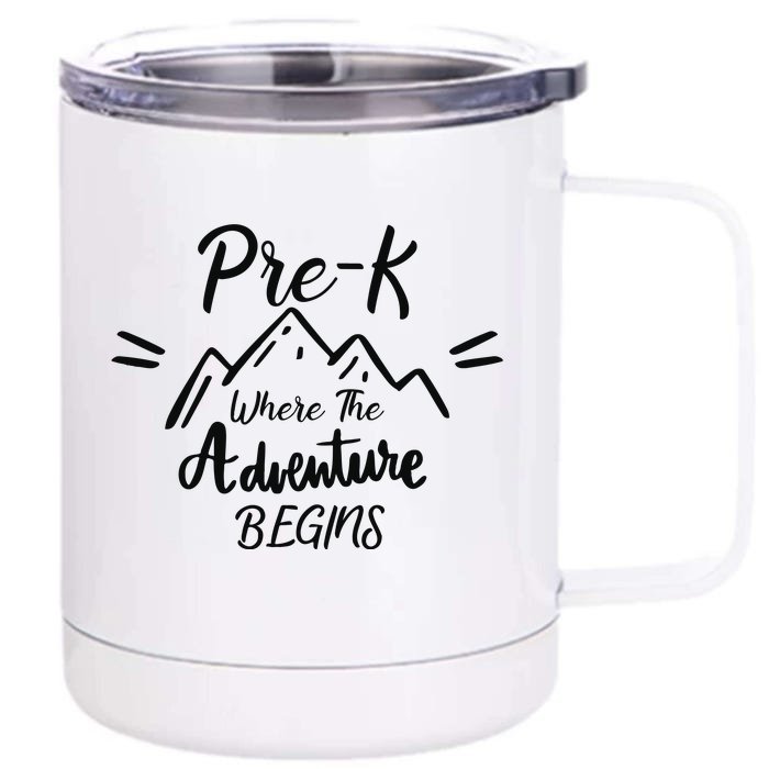 PreK Where The Adventure Begins Preschool Teacher Front & Back 12oz Stainless Steel Tumbler Cup