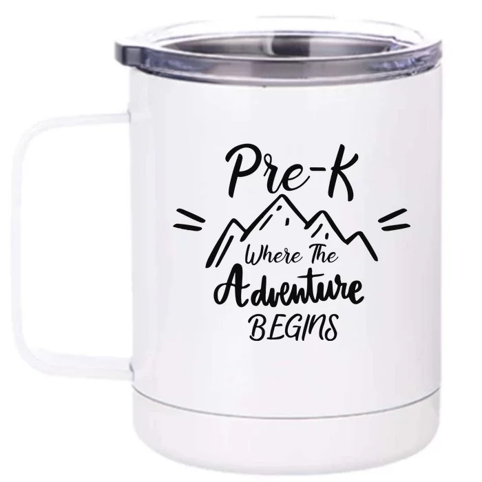 PreK Where The Adventure Begins Preschool Teacher Front & Back 12oz Stainless Steel Tumbler Cup