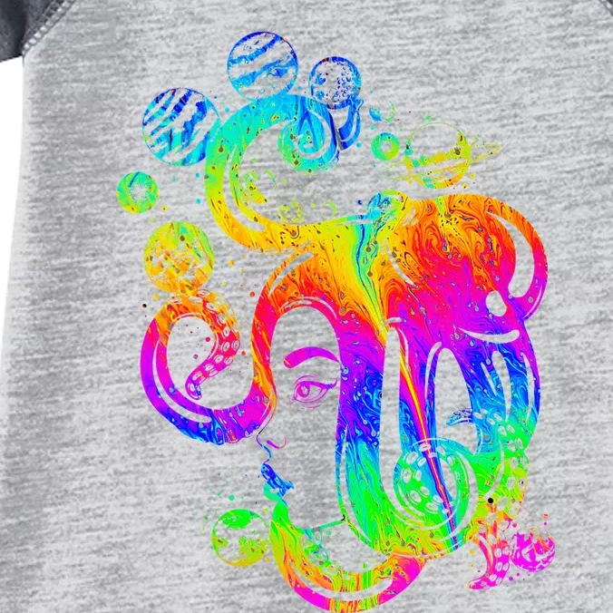 Psychedelic Woman Tentacle Trippy Psychonaut Planets Space Infant Baby Jersey Bodysuit