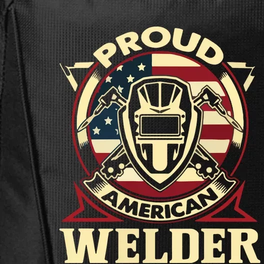 Proud Welder US American Flag Pipefitter Retro Welding Gift City Backpack