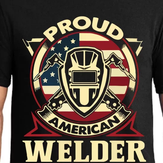 Proud Welder US American Flag Pipefitter Retro Welding Gift Pajama Set