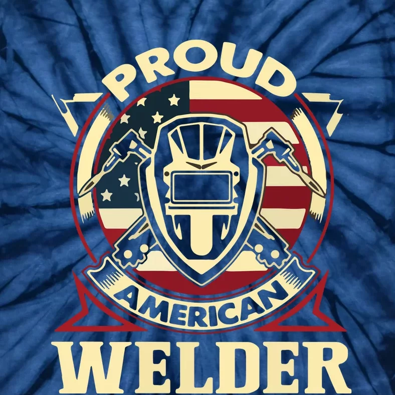 Proud Welder US American Flag Pipefitter Retro Welding Gift Tie-Dye T-Shirt