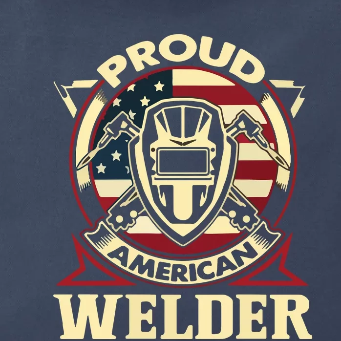 Proud Welder US American Flag Pipefitter Retro Welding Gift Zip Tote Bag