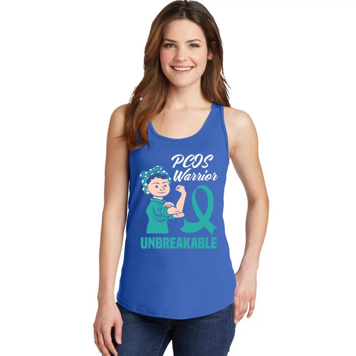 Pcos Warrior Unbreakable Pcos Awareness Month Gift Ladies Essential Tank