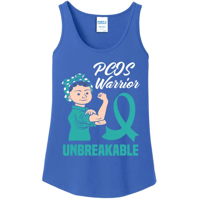 Pcos Warrior Unbreakable Pcos Awareness Month Gift Ladies Essential Tank