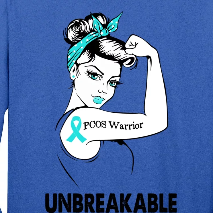 Pcos Warrior Unbreakable Gift Strong Great Gift Tall Long Sleeve T-Shirt