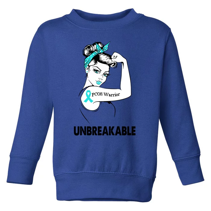 Pcos Warrior Unbreakable Gift Strong Great Gift Toddler Sweatshirt