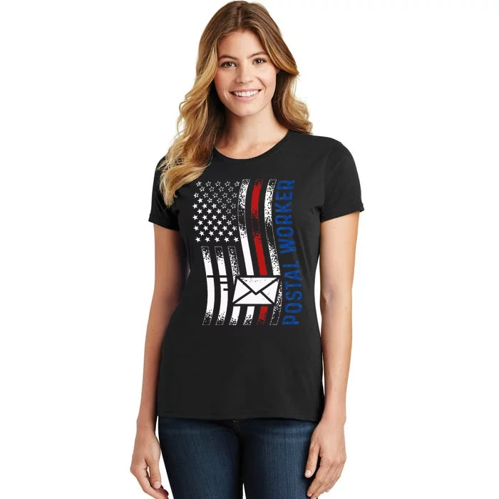 Postal Worker Vintage USA American Flag US Postal Women's T-Shirt