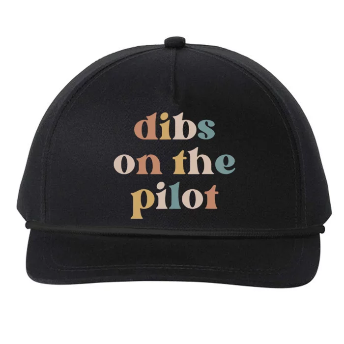 Pilot Wife Vintage Retro Groovy Dibs On The Pilot Snapback Five-Panel Rope Hat