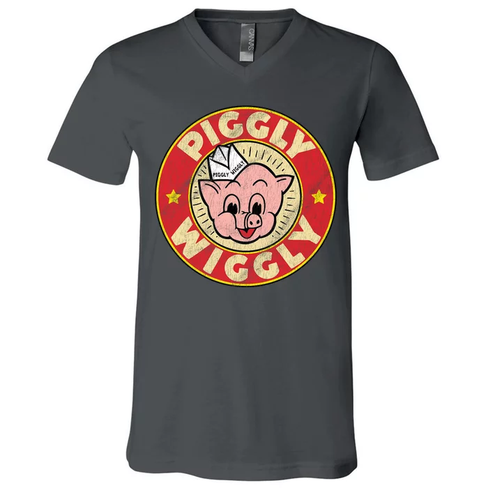 Piggly Wiggly Vintage Retro V-Neck T-Shirt