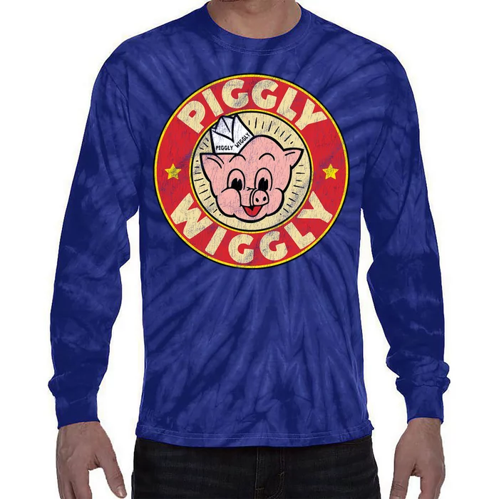 Piggly Wiggly Vintage Retro Tie-Dye Long Sleeve Shirt