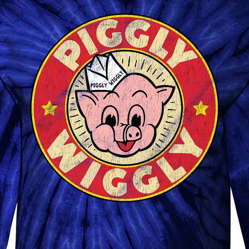 Piggly Wiggly Vintage Retro Tie-Dye Long Sleeve Shirt