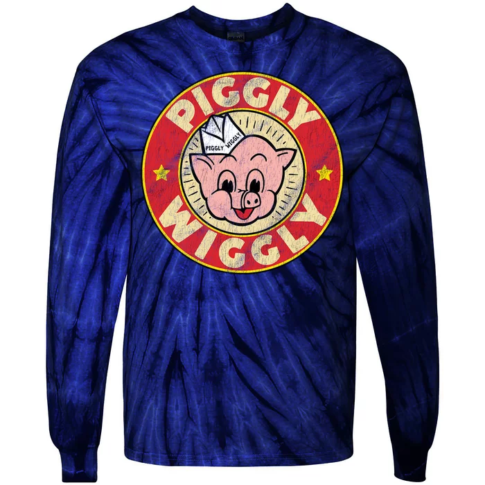 Piggly Wiggly Vintage Retro Tie-Dye Long Sleeve Shirt