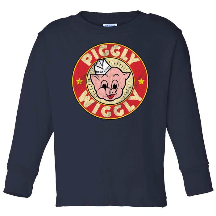 Piggly Wiggly Vintage Retro Toddler Long Sleeve Shirt