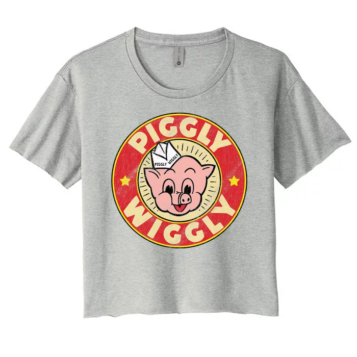 Piggly Wiggly Vintage Retro Women's Crop Top Tee