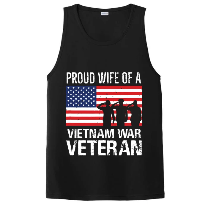 Proud Wife Vietnam War Veteran Husband Wives Matching Design Performance Tank