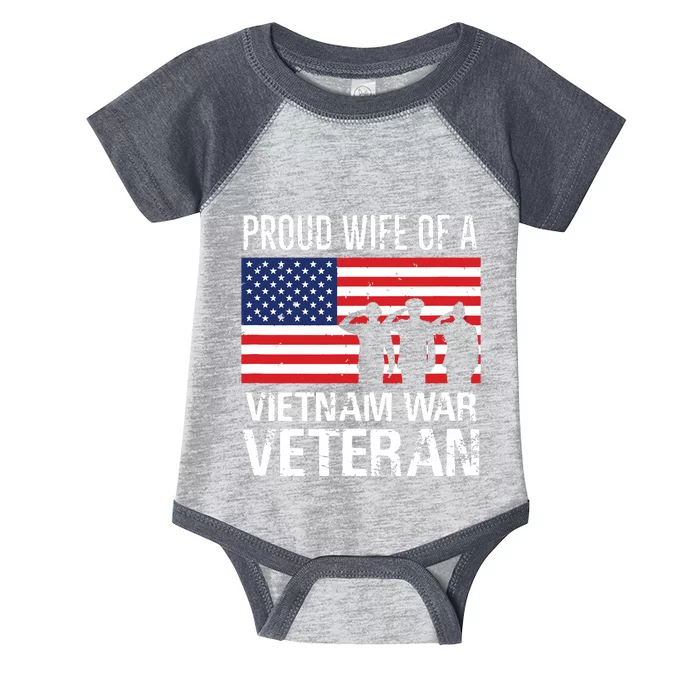 Proud Wife Vietnam War Veteran Husband Wives Matching Design Infant Baby Jersey Bodysuit