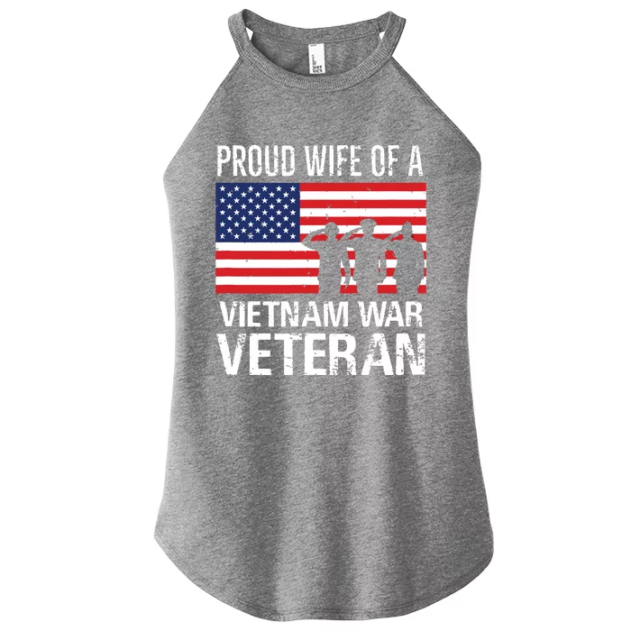 Proud Wife Vietnam War Veteran Husband Wives Matching Design Women’s Perfect Tri Rocker Tank