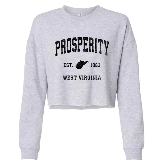 Prosperity West Virginia Wv Vintage Athletic Cropped Pullover Crew