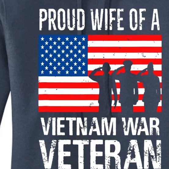 Proud Wife Vietnam War Veteran Husband Wives Matching Design Women's Pullover Hoodie