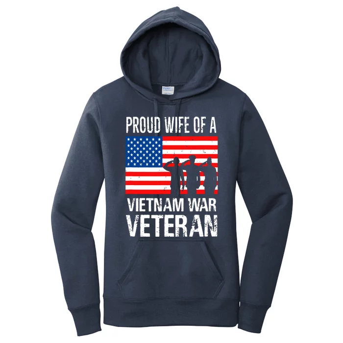 Proud Wife Vietnam War Veteran Husband Wives Matching Design Women's Pullover Hoodie