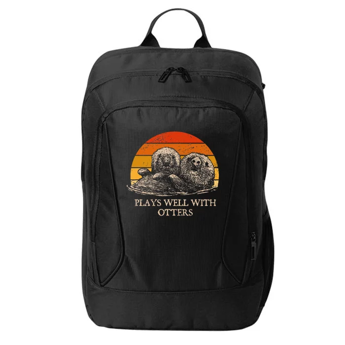 Plays Well With Otters Sarcastic Otter Lover Sarcasm City Backpack