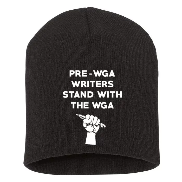 Pre WGA Writers Stand With The WGA Short Acrylic Beanie