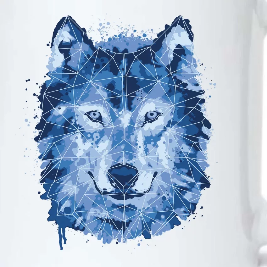 Polygon Wolf Wild Animal Black Color Changing Mug