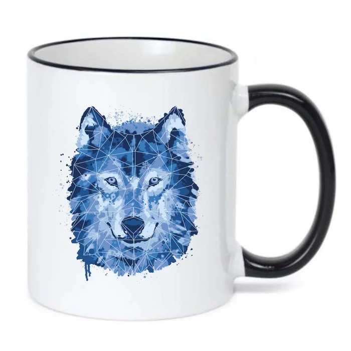 Polygon Wolf Wild Animal Black Color Changing Mug