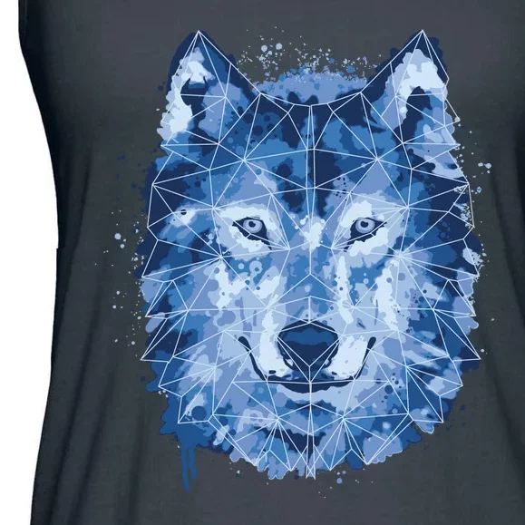 Polygon Wolf Wild Animal Ladies Essential Flowy Tank