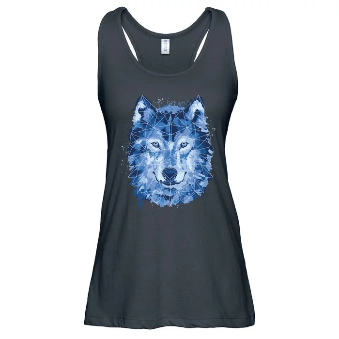 Polygon Wolf Wild Animal Ladies Essential Flowy Tank