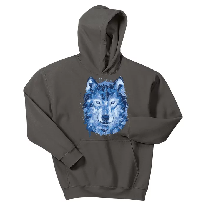 Polygon Wolf Wild Animal Kids Hoodie