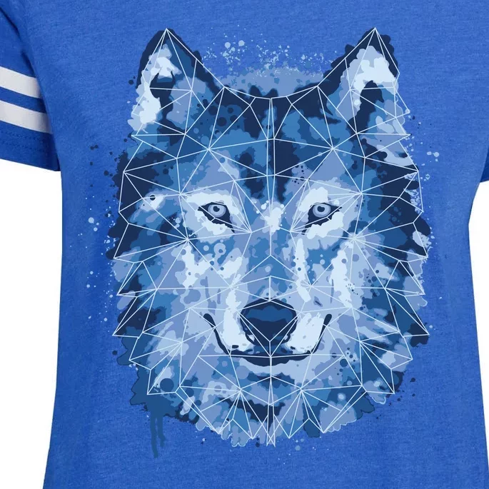 Polygon Wolf Wild Animal Enza Ladies Jersey Football T-Shirt