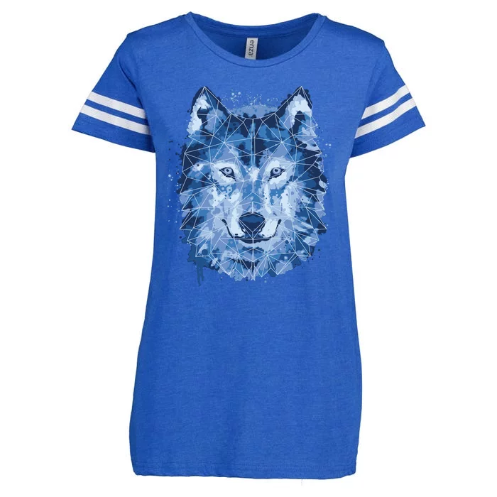 Polygon Wolf Wild Animal Enza Ladies Jersey Football T-Shirt