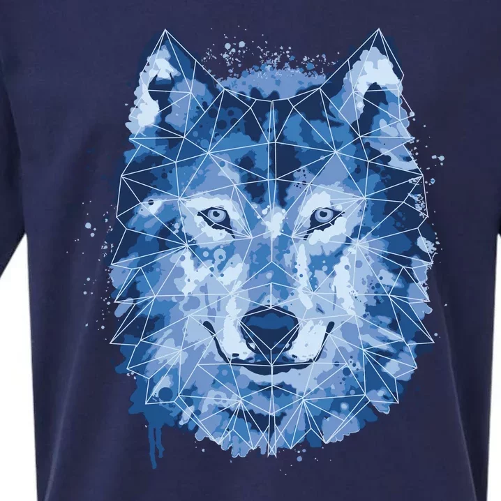 Polygon Wolf Wild Animal Sueded Cloud Jersey T-Shirt